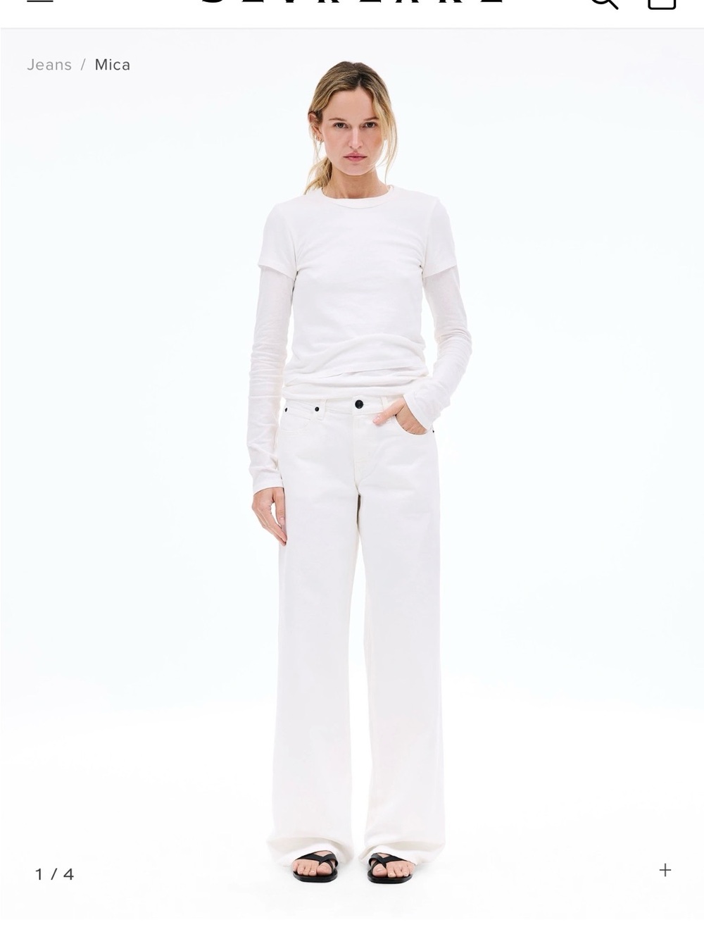 Slvrlake Mica Wide-Leg Jeans - White